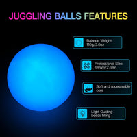 POITOI Juggling Balls Light Up Juggling Ball Glow in The Dark - Rainbow 3.9oz - image 4