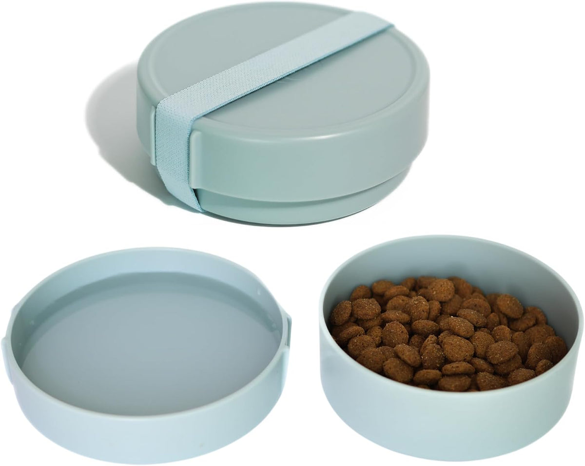 Barkin’ Trails Travel Dog Bowls, Portable Outdoor Water - Icy Blue