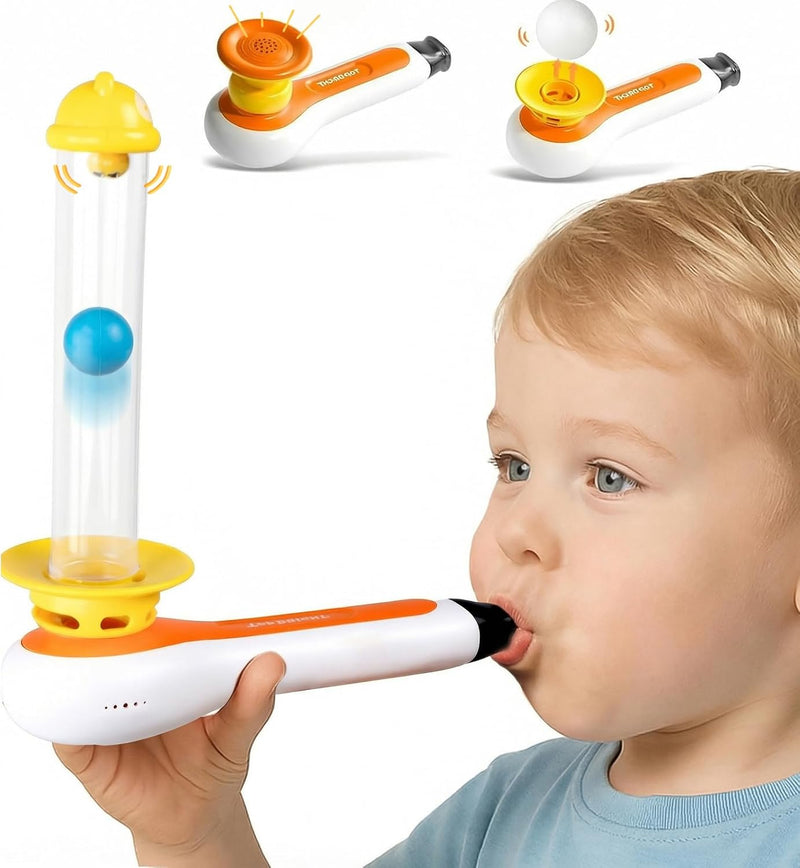 TOP BRIGHT 3-in-1 ball blowing toy with whistle, blow pipe and floating balls