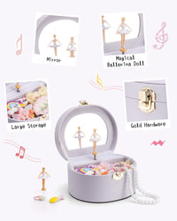 VLANDO Musical Jewelry Box for Girls - J.Light Purple - image 4