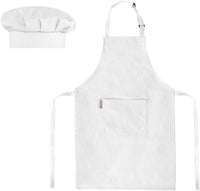 Aurya kids apron and chef hat set in light blue with front pocket and adjustable strap - view 4