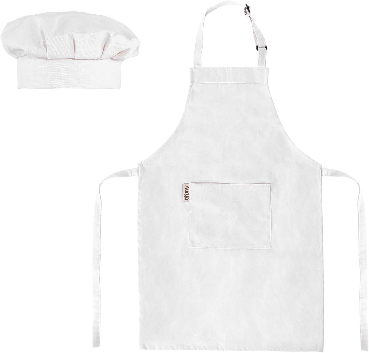 Aurya kids apron and chef hat set in light blue with front pocket and adjustable strap - view 4