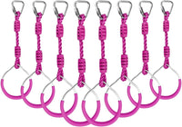 Swing Gymnastic Ring Warrior Obstacle Course Slackline Climb Trapeze - 8 Pack / Purple