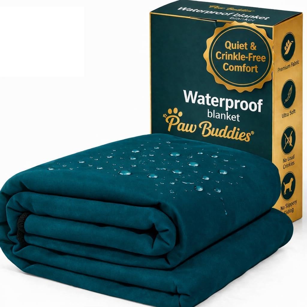 Paw Buddies Waterproof Blanket King Size 80"x90" for Dogs, Pets - Teal
