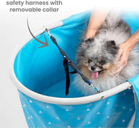 Little Dipper Dog Bath Tub and Wash Station for Bathing Shower and Grooming, Elevated Foldable and Portable, Indoor and Outdoor, for Small and Medium Size Dogs, Cats and Other Pet (Blue)