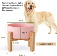 28 OZ Rust Red Elevated/Raised Ceramic Dog Bowl for Small and Medium - Pink / 7.6 Cups -Large - image 3