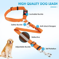 Lukovee Dog Car Seat Belt, Headrest Restraint, Headrest - Orange / Headrest + Clip, 2 Pcs - image 4
