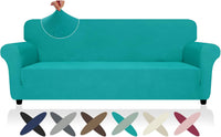 Super Stretch Couch Cover Universal Sofa Covers with Elastic Bottom - - Peacock Teal / X-Large (92"-115")