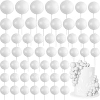 75 Pieces Cake Balls Topper Decorations Foam Cupcake Topper Mini - White