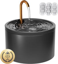 Ceramic Cat Water Fountain, All-Ceramic Body, Pure Copper Spout – Essentials for Cats - Black Cat Fountain + 3 Filters + 3 Sponges