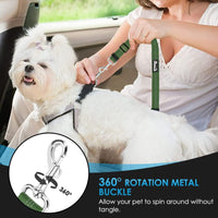 SlowTon Dog Seat Belt for Car - H.Green / Medium/Large (Headrest + Clip) - image 4