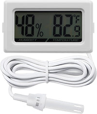 Digital Probe Thermometer Hygrometer for Reptiles - White