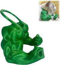 Funny Cat Muscle Arm, 3D Print Cat Neck Arm with Muscles, Funny Pet Prop Boom Arm, for Kitten Birthday Party Supplies(Green)