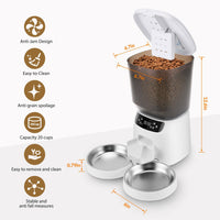 Automatic Cat Feeders for Two Cats - White / Manual - image 4