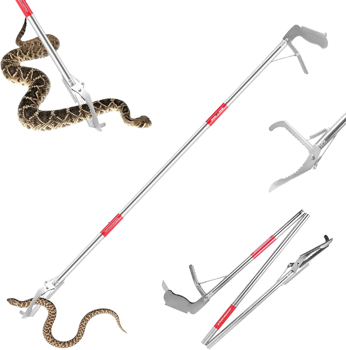 50" Collapsible Stainless Steel Snake Grabber Tool: Multi-Functional