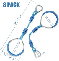 Swing Gymnastic Ring Warrior Obstacle Course Slackline Climb Trapeze - 8 Pack / Light Blue - image 3