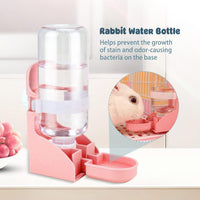 Rabbit Water Bottle No-Drip, Bunny Guinea Pig Water Dispenser – Essentials for Small Pets - Pink - image 3