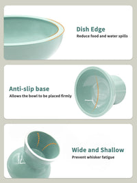 Elevated Cat Food and Water Bowls Set - 2 Pack (Food & Water Bowls) / Blue - image 3