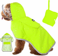 Lukovee Dog Raincoat, Waterproof Jacket with Clear Hood & Leash Hole, M – Essentials for Dogs - Green / Medium