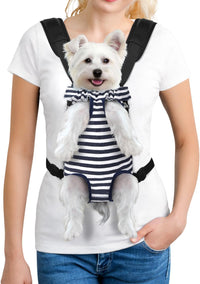 Pet Dog Carrier Backpack Adjustable Front Carrier for Small Dog Cat – Essentials for Dogs - C-Blue white strip / Large (8-12lbs)