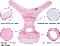 Washable Female Dog Diapers, Durable Pet Skirt for Dog Dress - Large / Black Pink Blue - image 2
