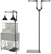 Dual Reptile Lamp Stand, 360°Rotatable Flexible Arms - 7.87-73.61 inch