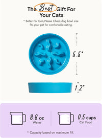 Ceramic Slow Feeder Dog Bowls Small Breed - Blue / S-0.5 Cups - image 3
