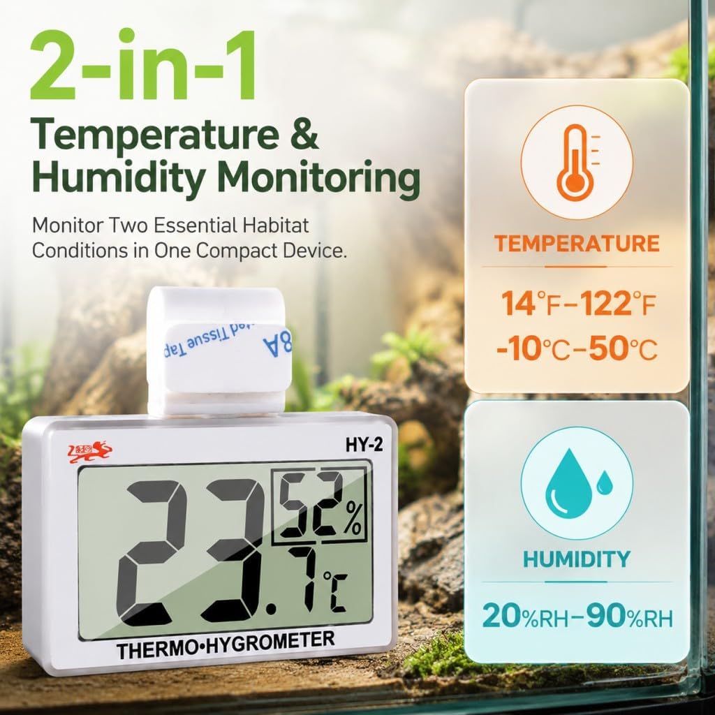 Digital Reptile Thermometer for Tank - Silver - image 3