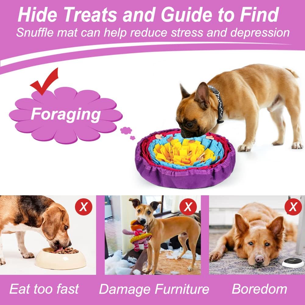 Vivifying Snuffle Mat for Dogs - Yellow&Blue&Purple - image 4