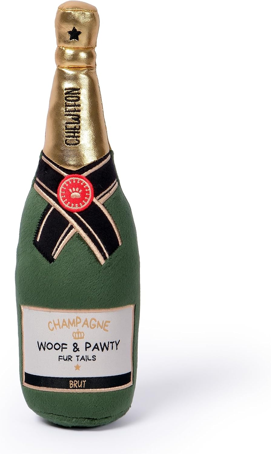 CHEWFFON Dog Toy, Interactive Champagne Shape Squeaky Toy for Boredom – Essentials for Dogs - Green Champagne Bottle