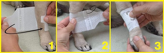 Basic Leg Bandages for Dogs, Cats and Other Pets First Aid Non-Adhesive Fur Friendly - Value 16 Pack (Standard,& Wide) (Medium)