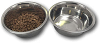 Two Large Stainless Steel Dog Bowl Set