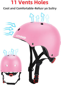 Kids Bike Skateboard Helmet Pad Set - S(18"-20.5"/ 2 -7years) / Pink - image 3