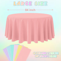 4Pcs Pastel Tablecloths, Mix Color Plastic Tablecloth Disposable Rectangle Table Covers for Baby - Pastel Round / 6pcs - image 2