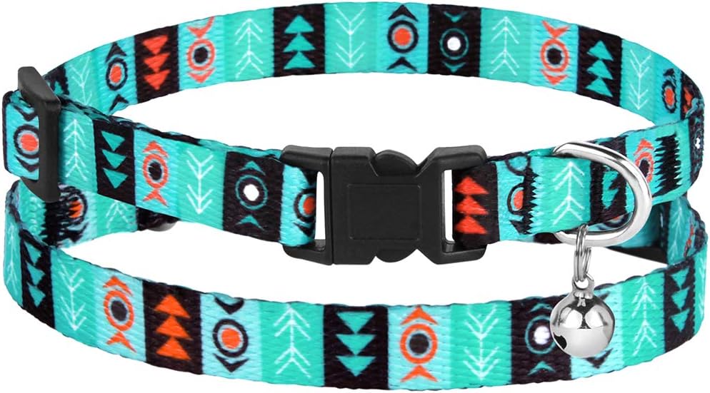 Tribal Aztec Cat Collar 2-Pack, Breakaway with Bell – Essentials for Cats - Ethnic & Tribal, 2-Pack, 7-11" - image 2