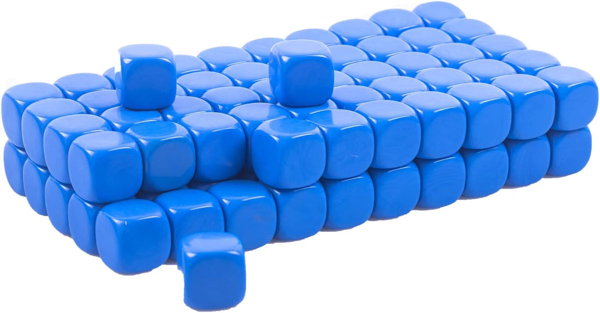 22MM Rounded Blank Six Sided Dice Lianshi Teaching Created Sesources - 100Pcs / Blue - image 2