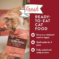 Human-Grade Mixed Variety Pack Wet Cat Food Pouch — Moist, Soft Cat Food Mixer, Topper, and Rotational Meal (6 Chicken, 6 Salmon) by Portland Pet Food Company
