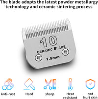 10# Dog Grooming Ceramic Blades, Compatible with Andis, Oster A5 - 3pc 10:1/16''(1.5mm) / Silver - image 2