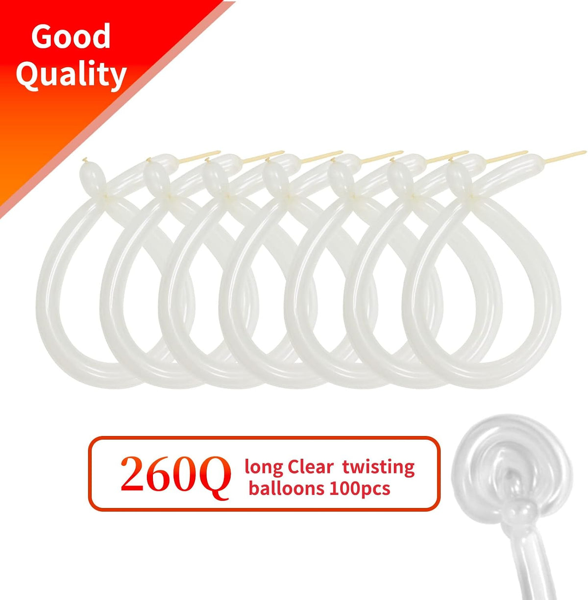 260 Clear Long Balloons for Animals - Clear - image 2