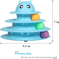 UPSKY Cat Toy Roller 3-Level Turntable Cat Toys with Six Colorful - A-Blue - image 2