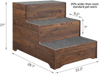 beeNbkks Wooden Dog Stairs and Sturdy Pet Steps for High Beds - Large, 3-Tier - image 4