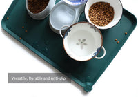 Hoki Found -Waterproof Pet Feeding Mats with High Lips - 28"L x 20"W / Dark Cedar - image 4