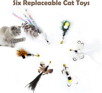 Cat Insect Feather Toys Replacement Cat Toy Wand Refills - Style 2 and Wand - image 2