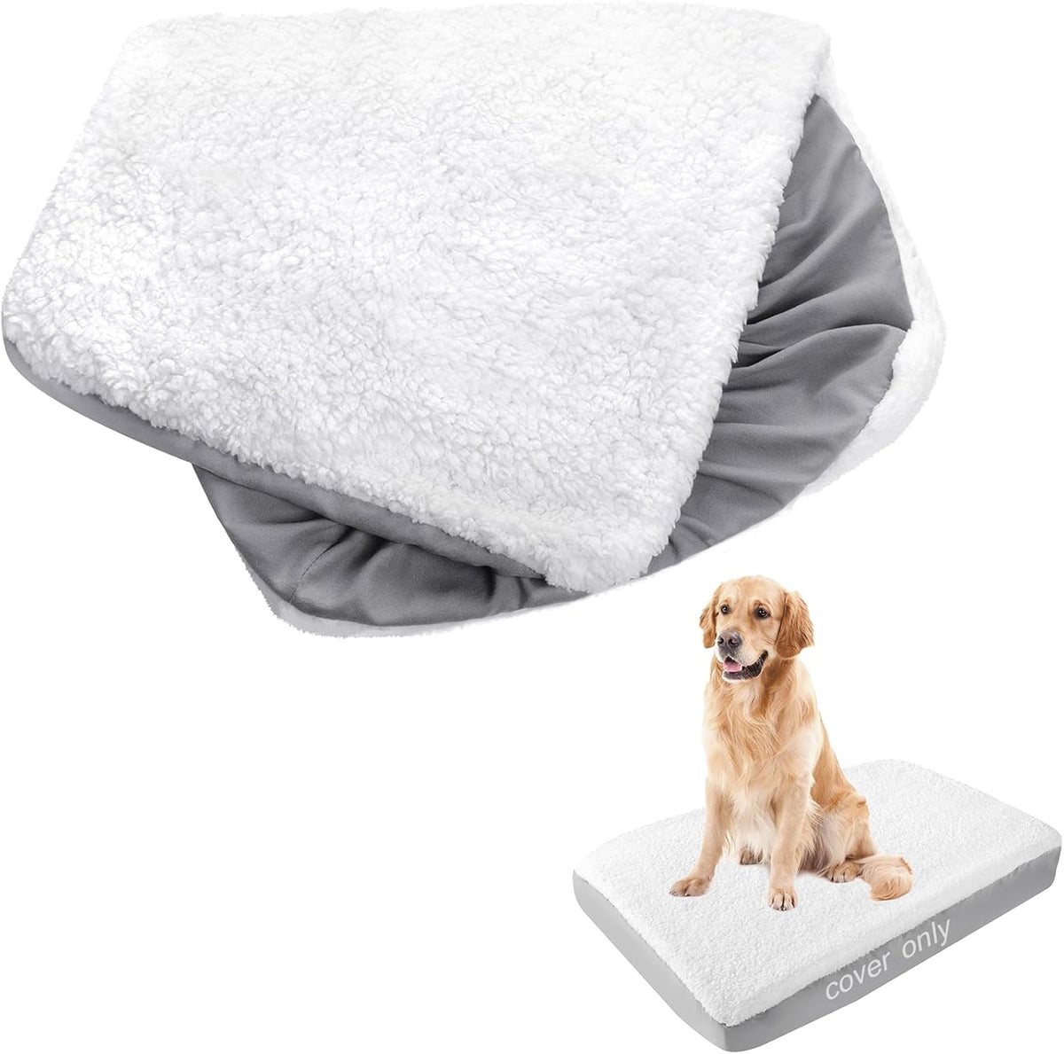 Waterproof Dog Bed Covers Replacement Washable 41 x 29 inch – Essentials for Dogs - White / 29 x 41 x 6inch