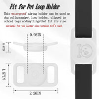 4 Pack Waterproof Dog Collar Holder Compatible with AirTag, Silicone Hidden Loop Holder for Airtag Tracker, Anti-Lost Dog Collar Accessories(Cyan,White,Black,Pink)