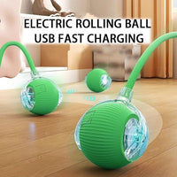 Interactive Cat Toy Ball for Indoor Cats - 3-Speed Smart Rolling Ball with Flashing Lights, USB Rechargeable Automatic Motion Kitten Toys for Bored Adult Cats & Playful Kittens