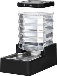 2.4Gallon Dog Water Bowl Dispenser for Dogs:Leak Resistant Waterer – Essentials for Dogs - Black with Lid / 8L
