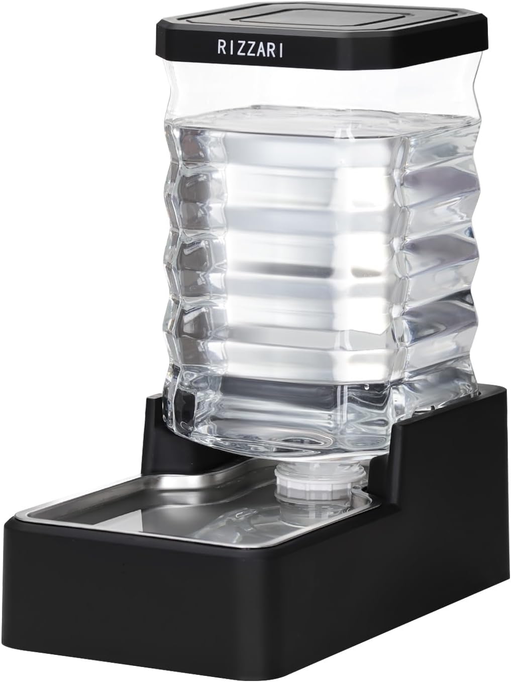 2.4Gallon Dog Water Bowl Dispenser for Dogs:Leak Resistant Waterer – Essentials for Dogs - Black with Lid / 8L