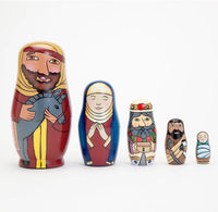 Bits and Pieces Monkey Nesting Dolls, Russian Doll Set of 5 - Nesting Holy Family - image 3