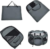 Amazon Basics Portable Soft Pet Dog Octagonal Travel Playpen, Large (45 x 45 x 24 inches), Grey